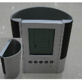 Wholesale Newcolorful calendar time tell function pencil holder with alarm clock 9cdn37