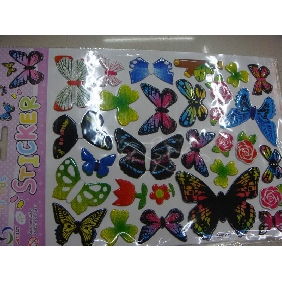 Fashionable mixed colors mixed styles beautiful butterfly hubble-bubble stickers_9cen31