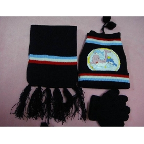 Wholesale Popular dolphin children 100acrylic dark black knitted hat 9cdn11
