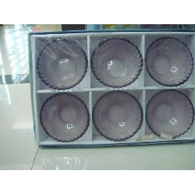 Wholesale 6 pieces per set round popular simple design glass bowls 9cfn26