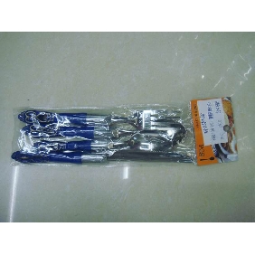 Wholesale Durable 2 pcs spoons+1pc knife+1pc fork dinnerware set blue plastic handles 9cfn61