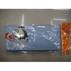 Wholesale Sky blue beautiful long PU leather girls' wallets card compartments photo bag inside