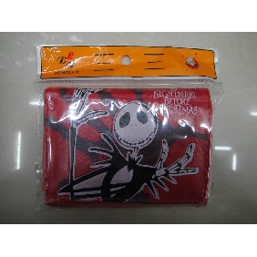 Ghost skeleton short PU leather good quality trifold wallets