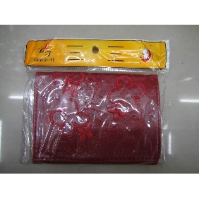 Wholesale Dedicate PU leather short trifold wallets with flowers embroidered