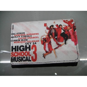 Wholesale Popular High school musical hot sale PU leather short trifold girls' wallets 9chn42