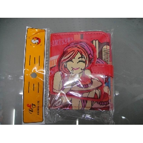 Wholesale Sweet girl short size trifold PU leather wallets purses with coin bag 9chn44