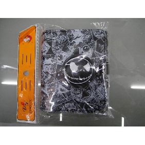 2010 cool black Ghost head trifold high quailty PU leather wallets with coin bag 9chn47