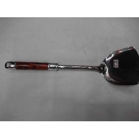 Wholesale stainless wood handle pancake turner for housewives