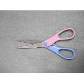 cute pink and blue duotone soft handle office scissors