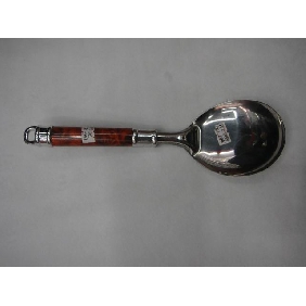 Wholesale stainless steel wood handle rice serving spoon