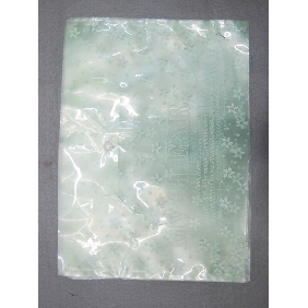 PP Document file folder case with flower design, light green