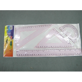 office Geometry Ruler Combination Sets, 4 per Pack,pink