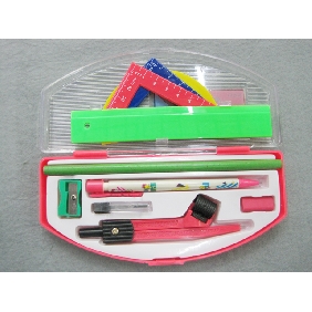 Wholesale 100% value promotional plastic Stationery set for kids (10PC/ set)