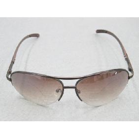 Wholesale Popular men's half-frame sunglasses copper frame and plastic lenses