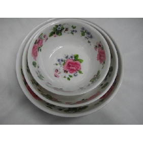 Wholesale round melamine mixing bowl, set of 3