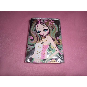 Wholesale PU Tri-Fold Wallet with cute girl design soft hand feeling