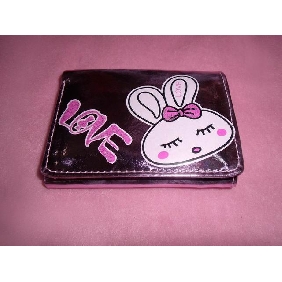 Wholesale PU lovely bunny Tri-Fold Wallet purse girl's favorite style
