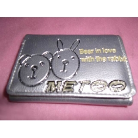 Wholesale Metoo PU silvery white Tri-Fold Wallet with frill bear & rabbit design