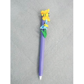 Wholesale Fancy promotional colorful flower polymer clay children's blue ball pen/ ballpoint