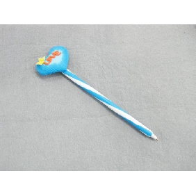 Wholesale Fancy promotional colorful flower polymer clay children's blue ball pen/ ballpoint