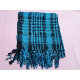 Wholesale PEACOCK BLUE SOFT FASHION KNITTED HOUNDSTOOTH NECK SCARF SHAWL WRAP
