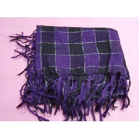 Wholesale Gorgeous three-color plaid silk scarf for girl's gift with silver thread