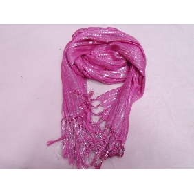 Wholesale pink trendy silver thread long shawl scarf perfect for girl's gift