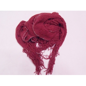 Wholesale Beautiful red falbala silver thread scarf shawl with strong scalability