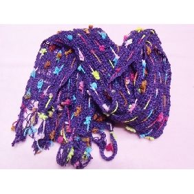 Wholesale Purple Hand-knitted Soft Yarn Fringed Scarf Lady's Apparel Accessories