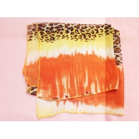 Wholesale Great Orange Leopard Printed Women Two-tone Soft Shawl Scarf