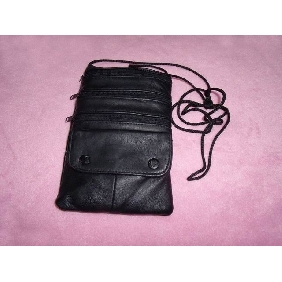 Stylish Genuine Leather With One-button Mobile Phone Bag Rope Credential Bag