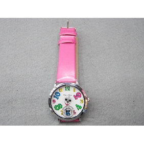 Wholesale 2010 Promotional newly design decorative fashion nobler electronic wrist watch with pink PU watchband