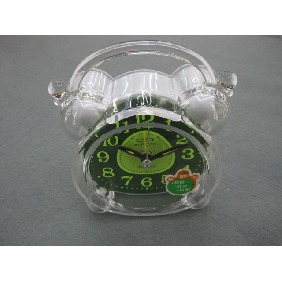 Wholesale 2010 Promotional newly design decorative cartoon vivid color transparent plastic electronic mini alarm clock