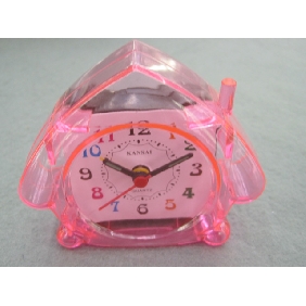 2010 Promotional newly design decorative cartoon vivid color transparent plastic electronic mini alarm clock