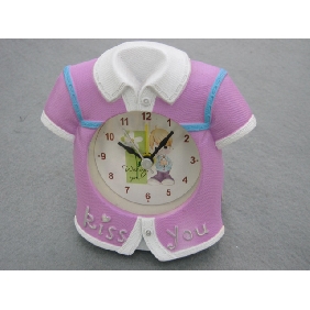 Wholesale 2010 Promotional newly design decorative T-shirt shape vivid color high quality plastic electronic mini alarm clock