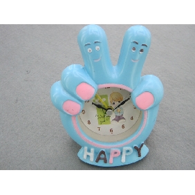 Wholesale 2010 Promotional newly decorative gesture shape vivid color high quality plastic electronic mini alarm clock