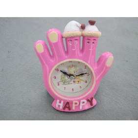 Wholesale 2010 Promotional newly decorative gesture shape vivid color high quality plastic electronic mini alarm clock