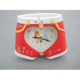 Wholesale 2010 Promotional newly decorative pant shape vivid color high quality plastic electronic mini alarm clock