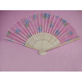 Wholesale Pink Elegant Printing Clothes Fan for Ladies