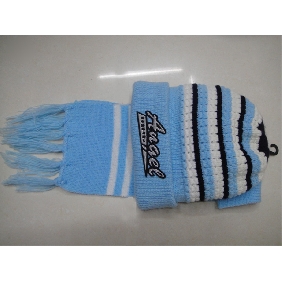 Stripe Design Blue Hat and Scarf Set