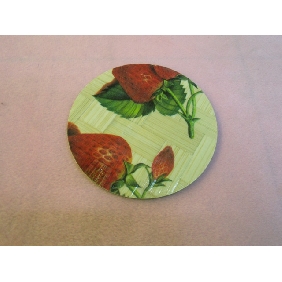 Wholesale Exquisite Craft Mini Size Printing Design Bamboo Weaving Table Mat