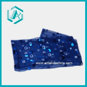 Wholesale Shining Accessories Blue Mesh Chemical Fiber Head Scarf