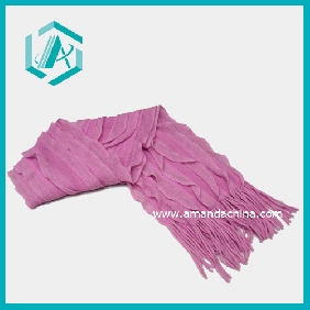 Wholesale Lady's Fashion Design Red High Quality Acrylic Scarf With Fringe