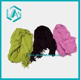 Good Texture High Grade Acrylic Fringe Scarf With Various Color Available