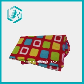 Super Soft Cartoon Design Checked Plush Blanket