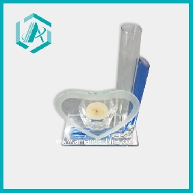 Wholesale Crystal Glass Heart Design Candle Holder for Sweetheart