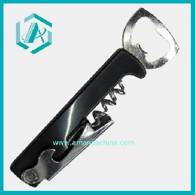 Wholesale Daily Use Stainless Steel Bottle Opener With Black Plastic Handle