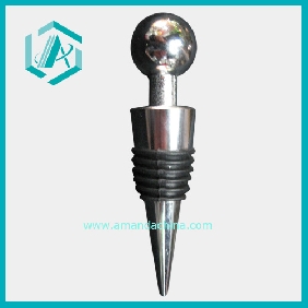 Wholesale Unique Metal And Rubber Cone Stainless Steel Bottle Stopper With Chrome