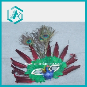 Wholesale Beautiful Plastic Peacock And Cock Feather Masquerade Party Eye Mask