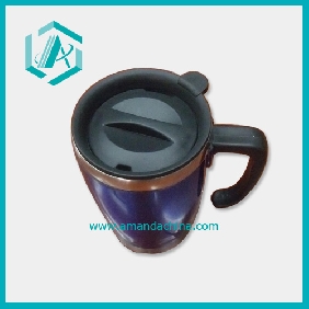 High Quality Daily Use Stainless Steel Blue Vacuum Cup With Hnadle